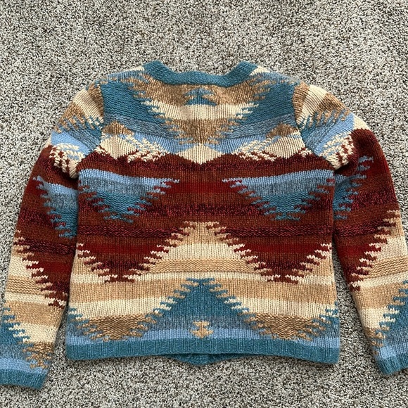 Aztec Pattern Wool Angora Cardigan Sweater - Picture 5 of 5